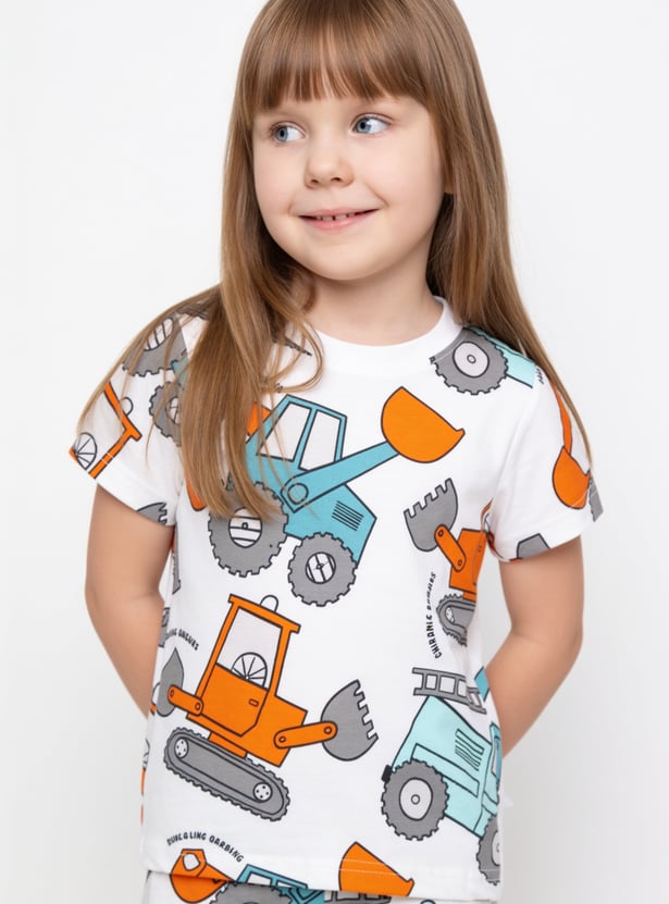 Boys Printed T-shirt with Short Set