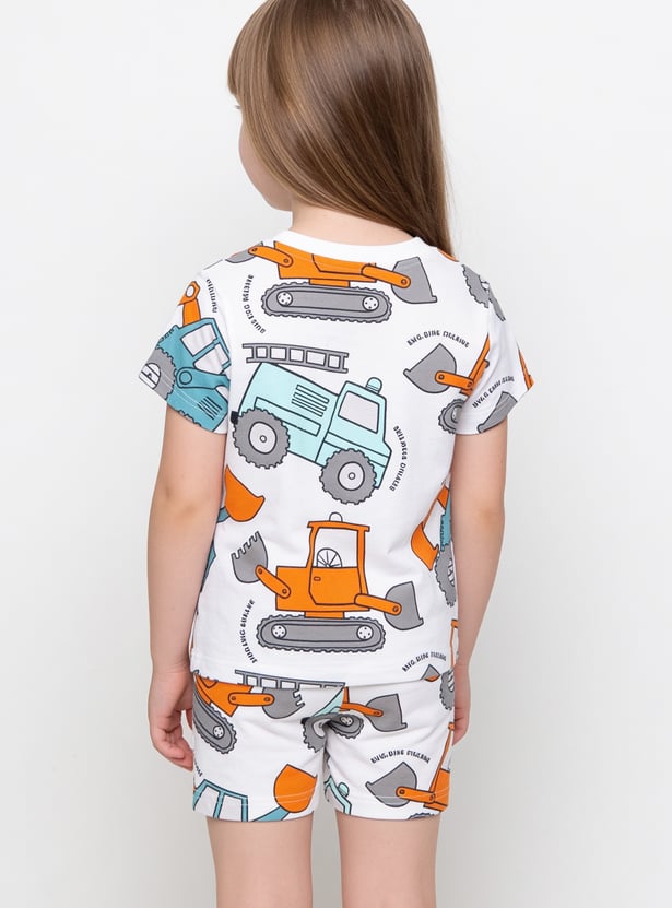 Boys Printed T-shirt with Short Set