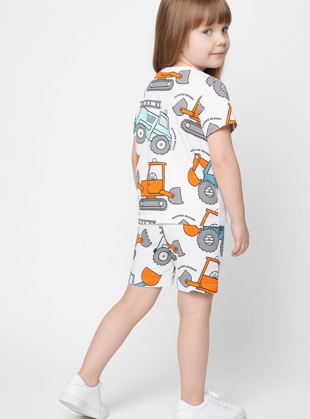 Boys Printed T-shirt with Short Set