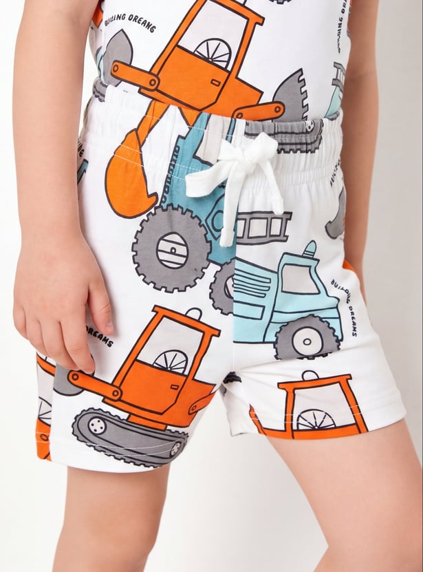 Boys Printed T-shirt with Short Set