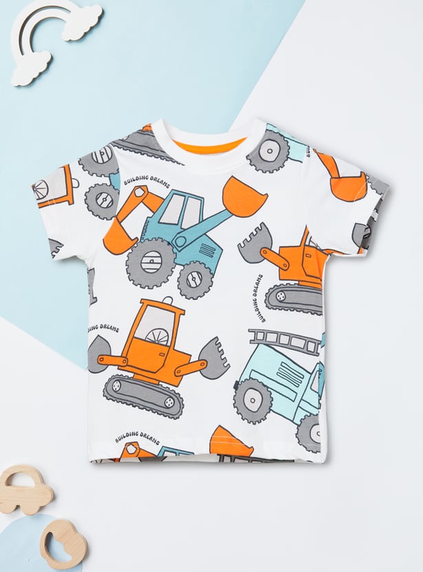 Boys Printed T-shirt with Short Set