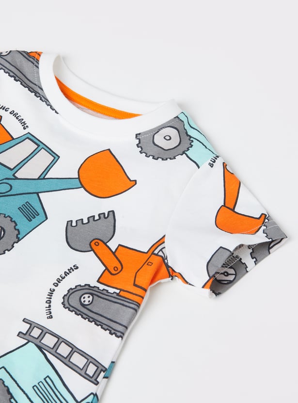 Boys Printed T-shirt with Short Set
