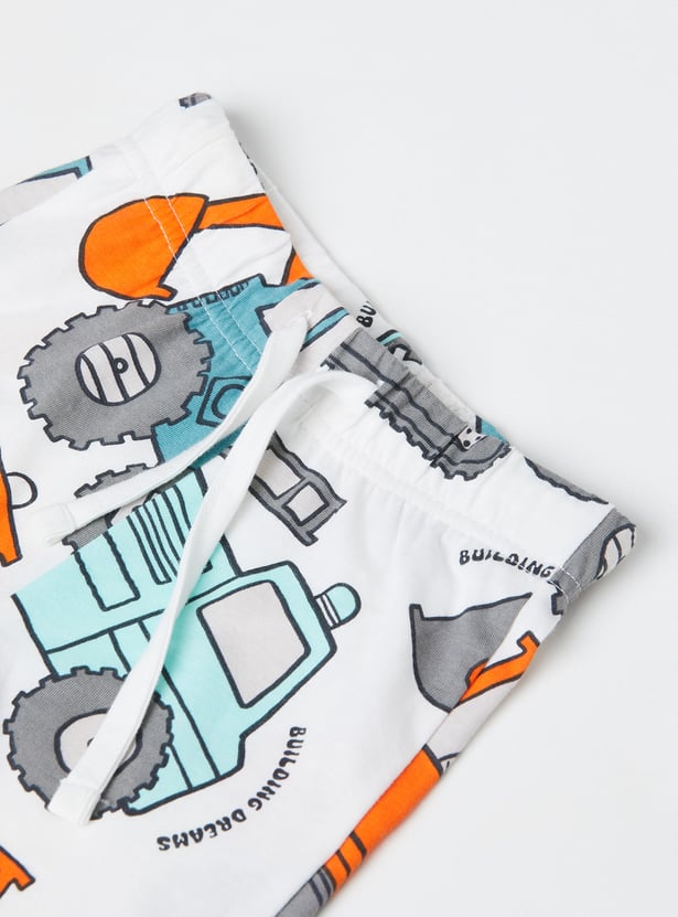 Boys Printed T-shirt with Short Set