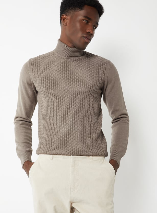 Men Knit Turtle Neck Sweater