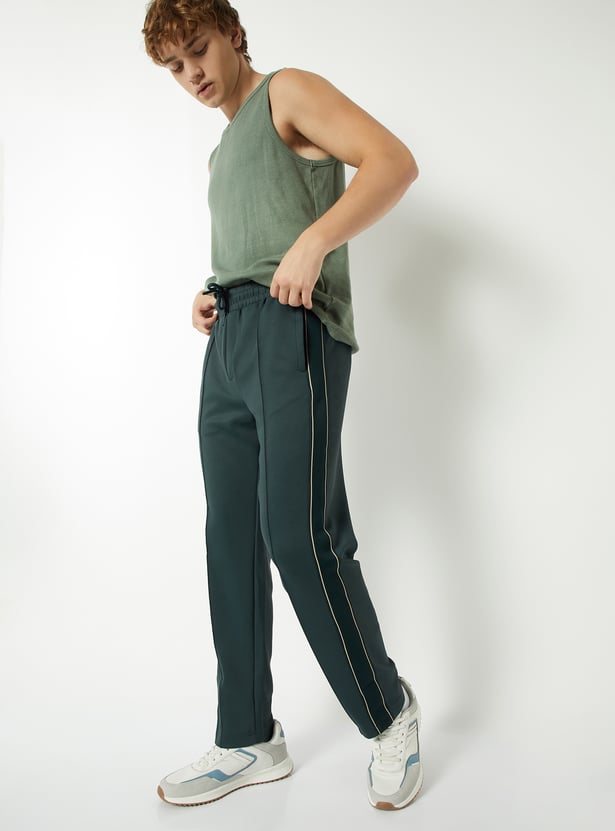 Men Side Tape Athleisure Track Pants