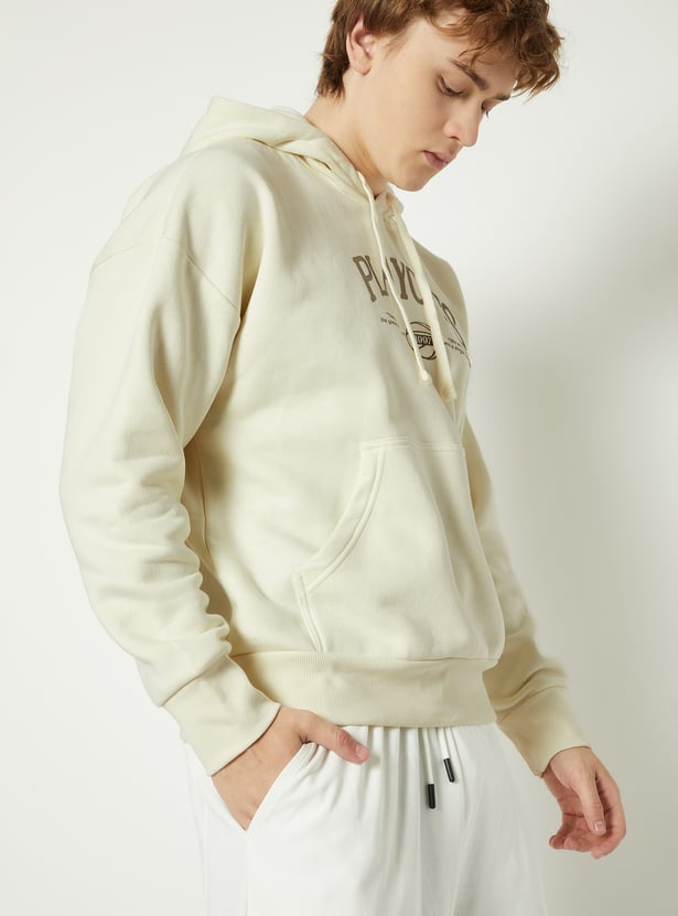 Buy Men Back Print Hooded Athleisure Sweatshirt Online at just Rs