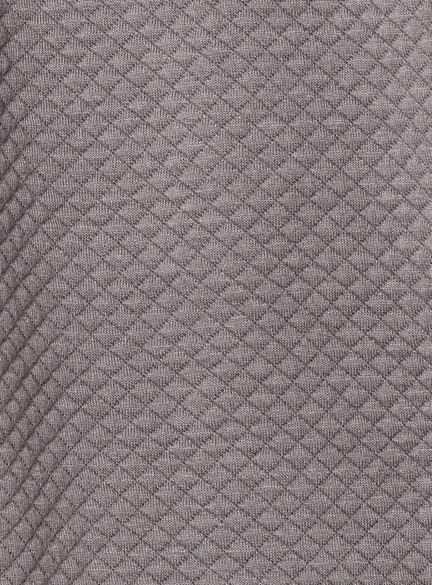 Men Textured Hooded Sweatshirt