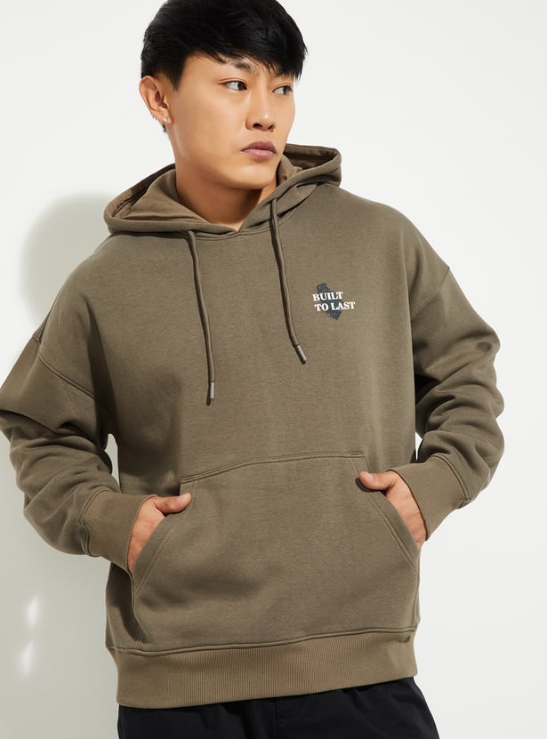 URB_N Men Back Print Oversized Sweatshirt