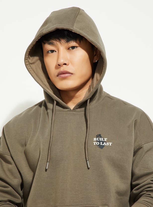 URB_N Men Back Print Oversized Sweatshirt