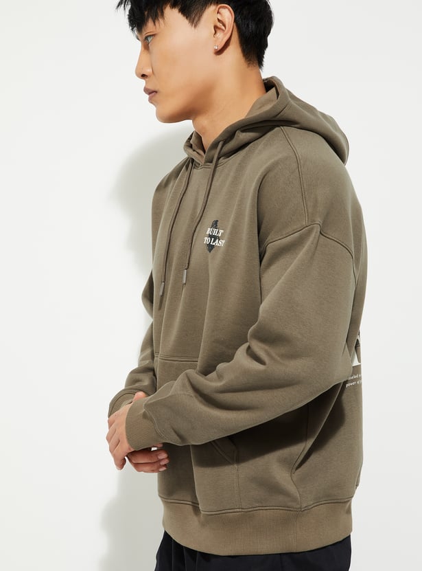 URB_N Men Back Print Oversized Sweatshirt