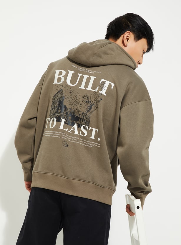 URB_N Men Back Print Oversized Sweatshirt