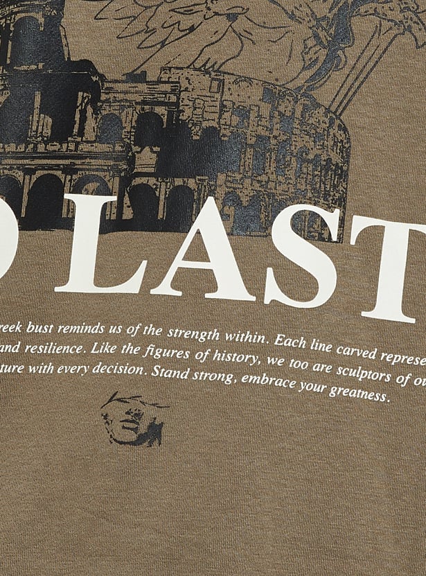 URB_N Men Back Print Oversized Sweatshirt