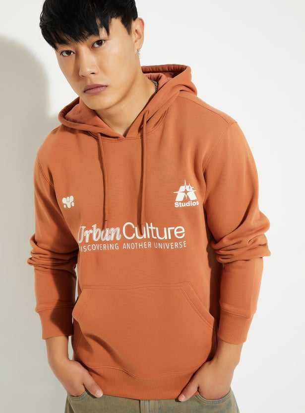 URB_N Men Printed Hooded Sweatshirt
