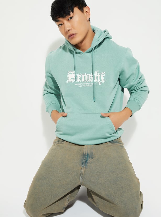 URB_N Men Printed Hooded Sweatshirt