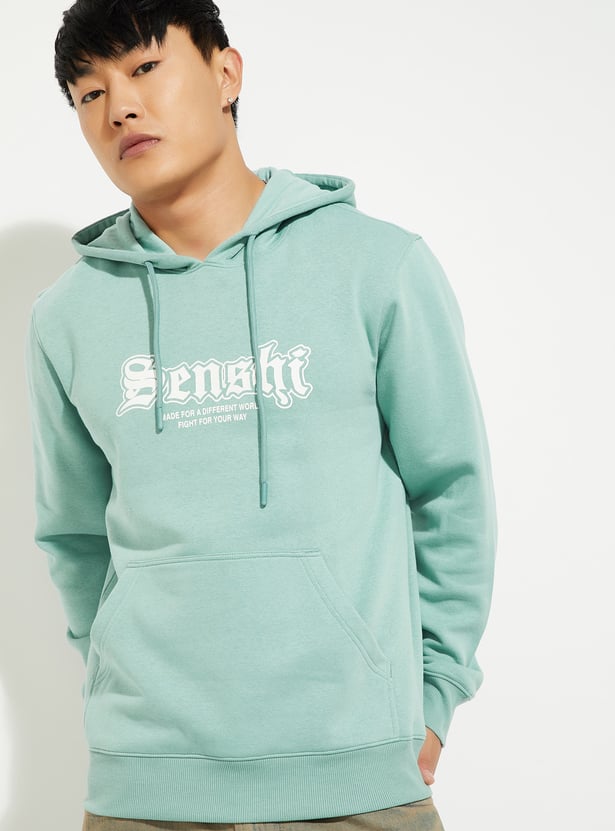 URB_N Men Printed Hooded Sweatshirt