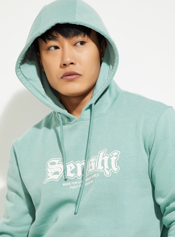 URB_N Men Printed Hooded Sweatshirt