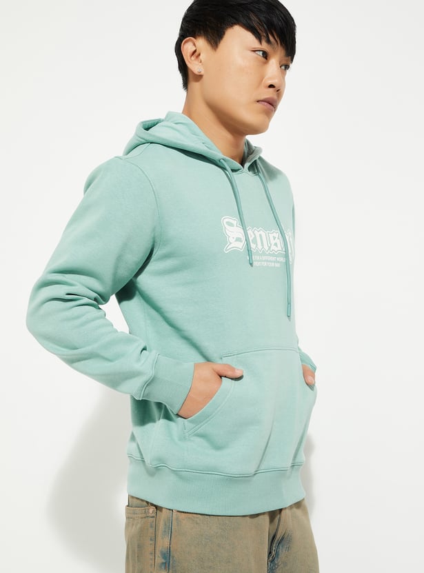 URB_N Men Printed Hooded Sweatshirt