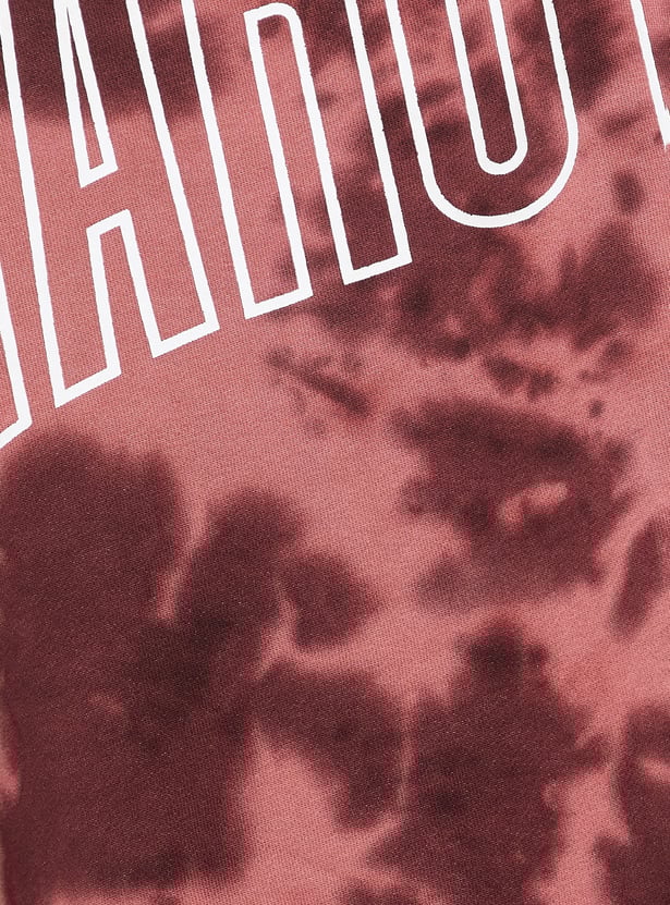 URB_N Men Naruto Tie & Dye Print Hooded Sweatshirt