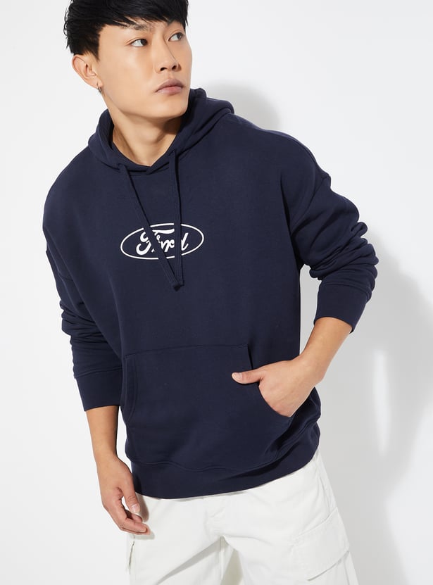 URB_N Men Ford Back Print Oversized Sweatshirt