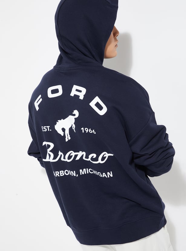 URB_N Men Ford Back Print Oversized Sweatshirt