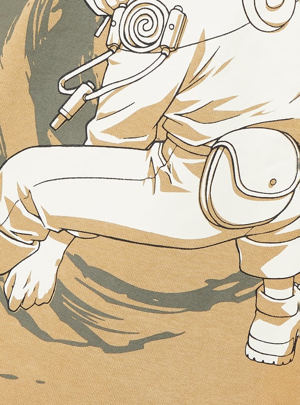 URB_N Men Naruto Printed Oversized Sweatshirt