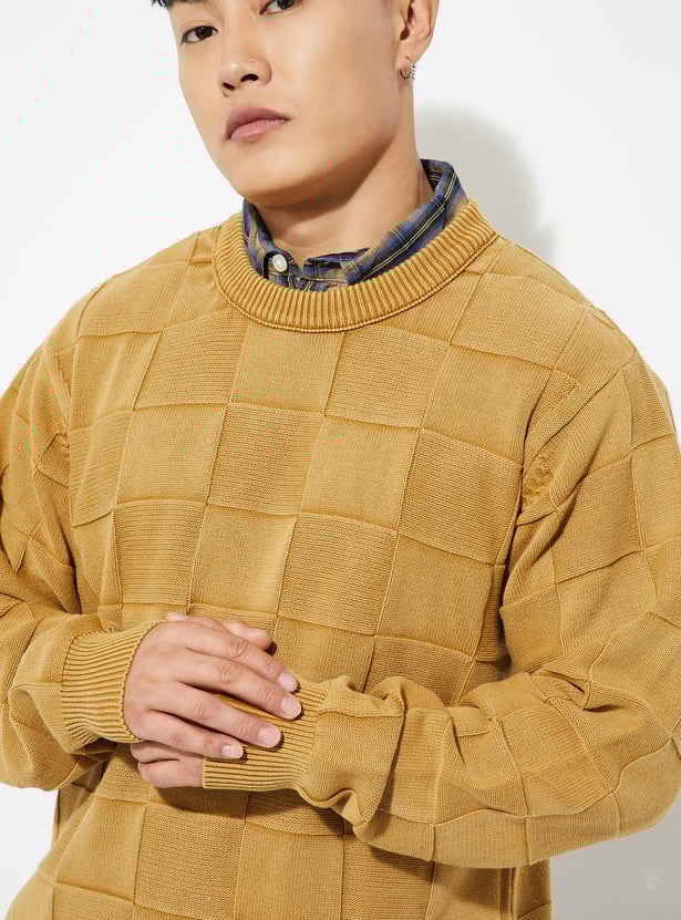URB_N Men Checked Oversized Sweater