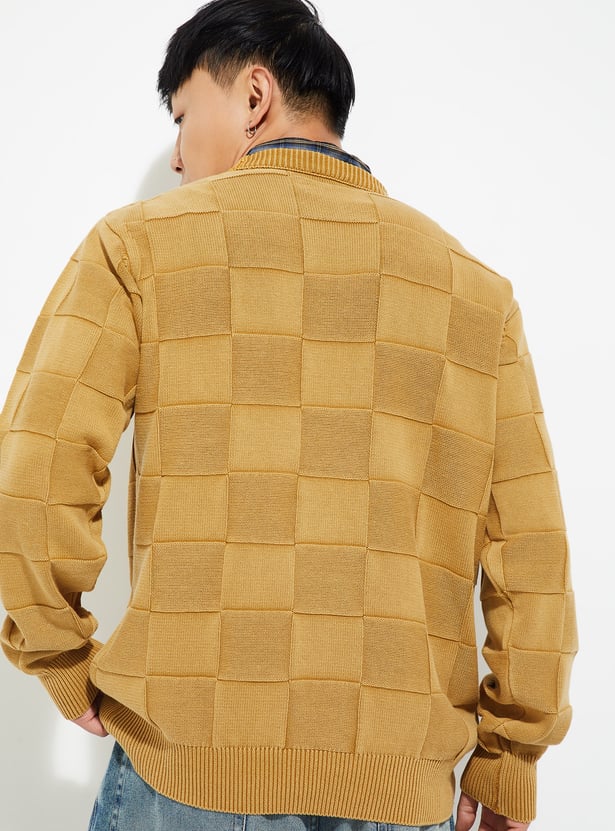 URB_N Men Checked Oversized Sweater