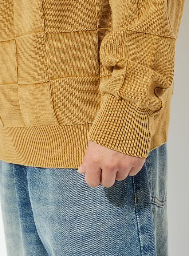 URB_N Men Checked Oversized Sweater