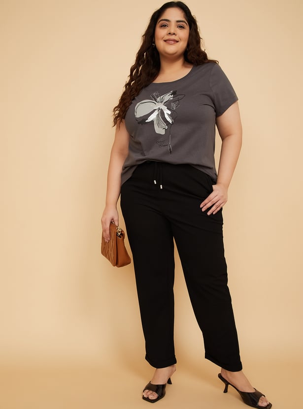 Women Solid Straight Fit Trousers