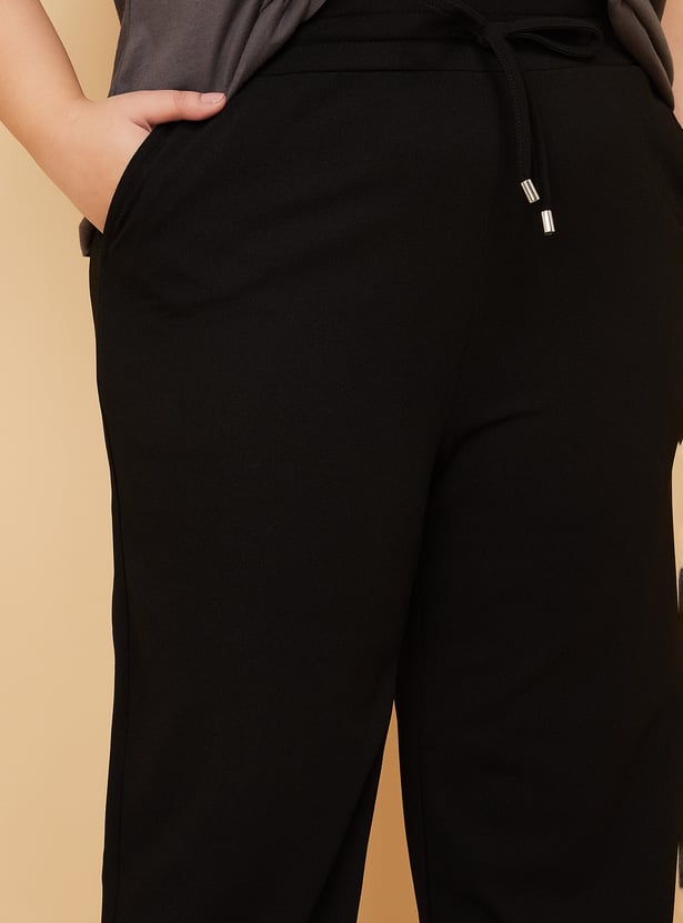 Women Solid Straight Fit Trousers