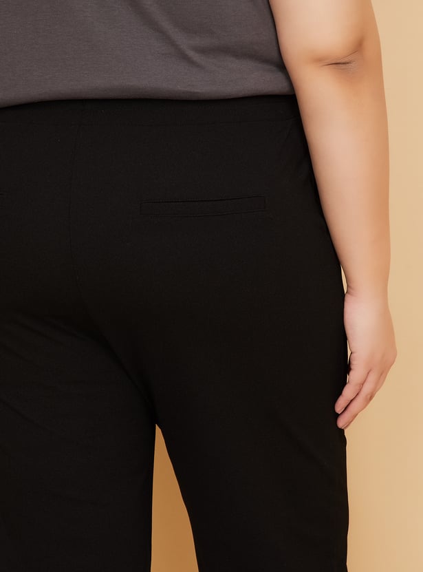 Women Solid Straight Fit Trousers