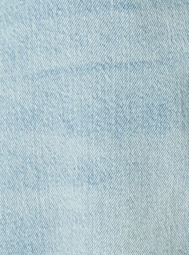 Women Washed Slim Straight Jeans