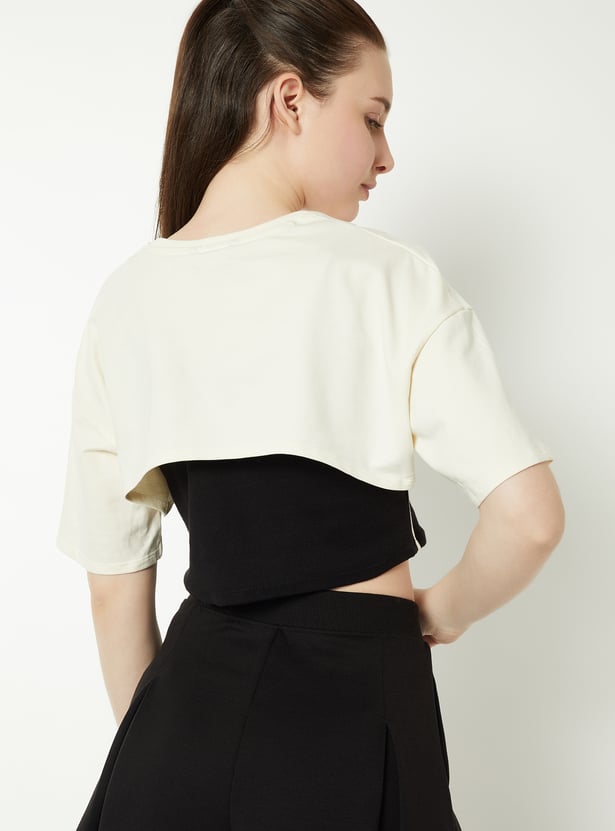 Women Printed Layered Slim Fit T-shirt