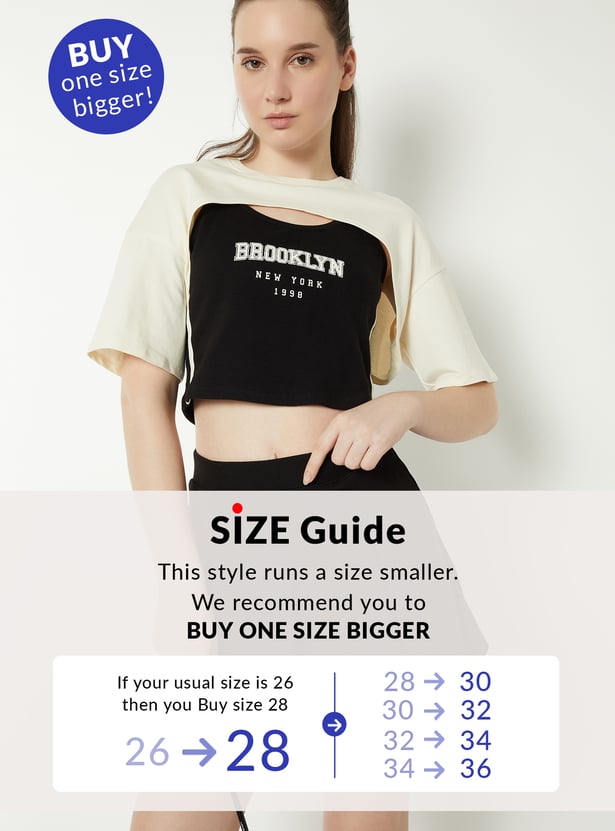 Women Printed Layered Slim Fit T-shirt