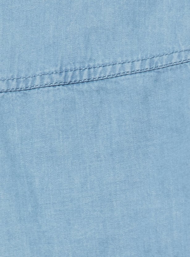 Women Solid Denim Shirt