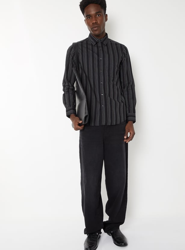 Men Striped Slim Fit Shirt