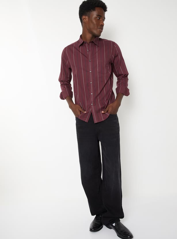 Men Striped Slim Fit Shirt