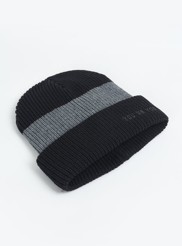 Boys Colourblock Knitted Beanie