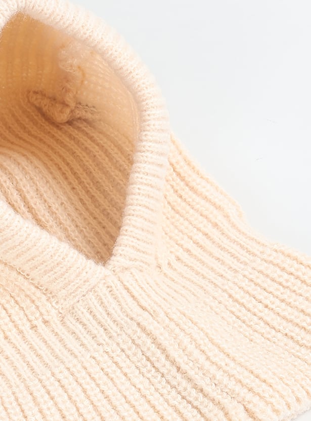 Kids Knit Monkey Cap with Applique