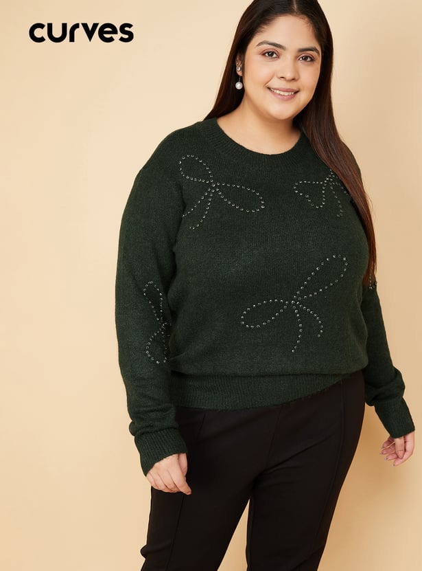 Women Embellished Sweater