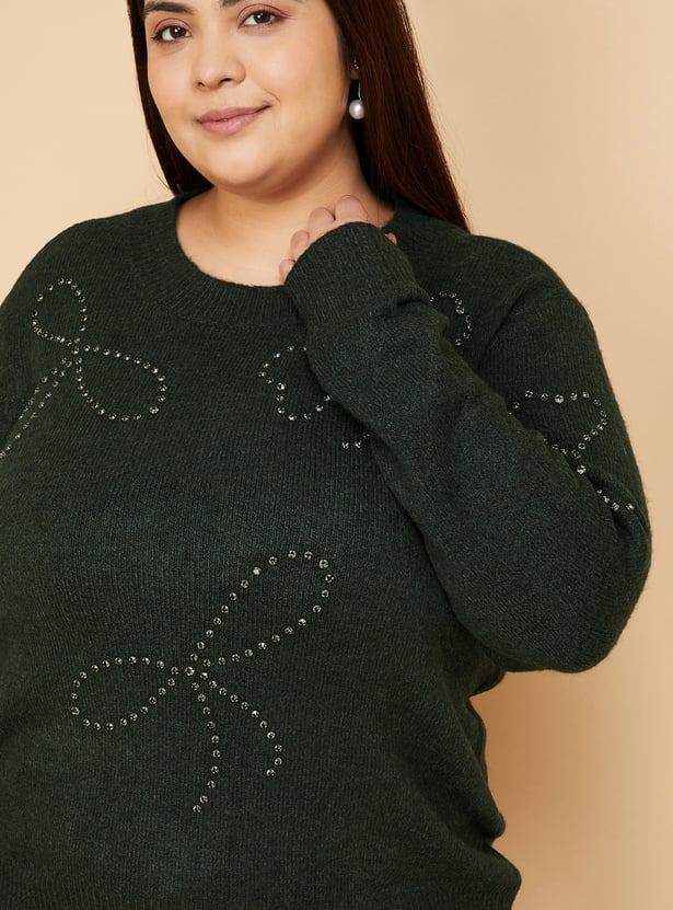 Women Embellished Sweater