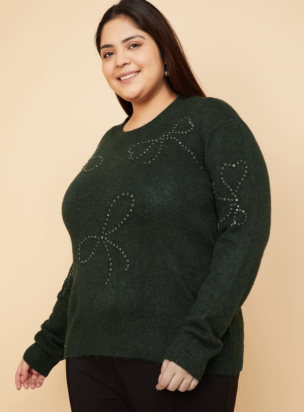 Women Embellished Sweater