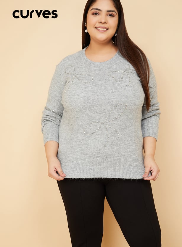 Women Embellished Sweater