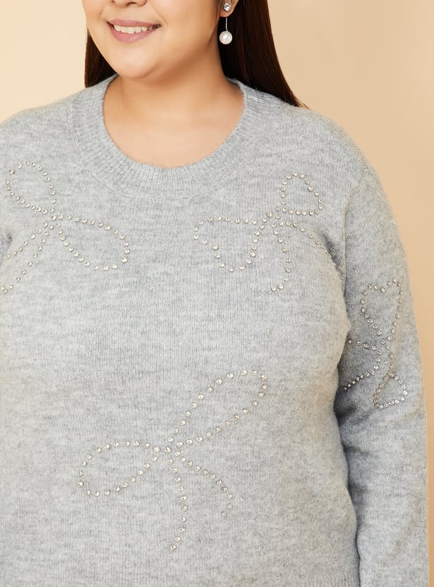 Women Embellished Sweater