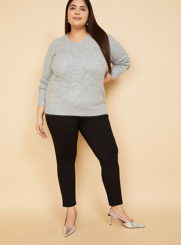 Women Embellished Sweater