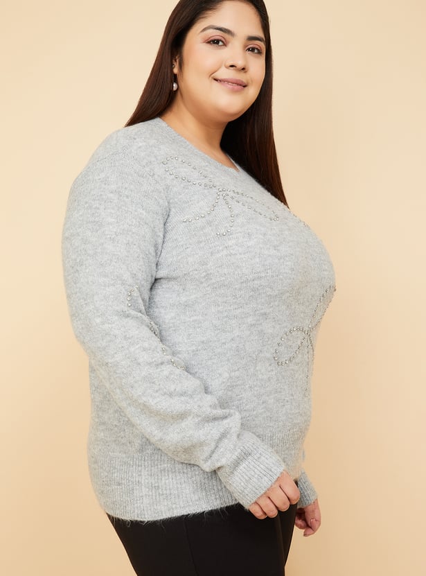 Women Embellished Sweater