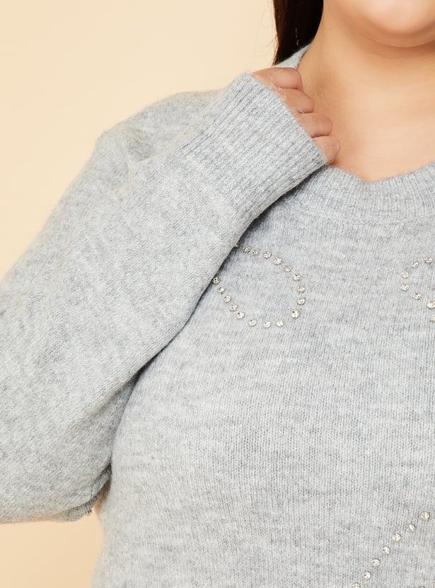 Women Embellished Sweater