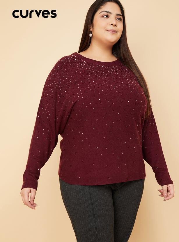 Women Embellished Sweater