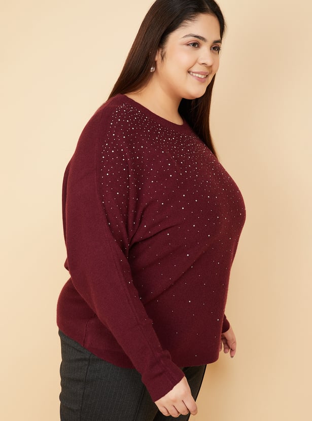 Women Embellished Sweater