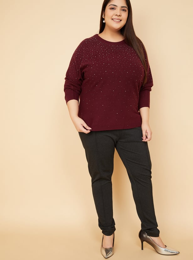 Women Embellished Sweater